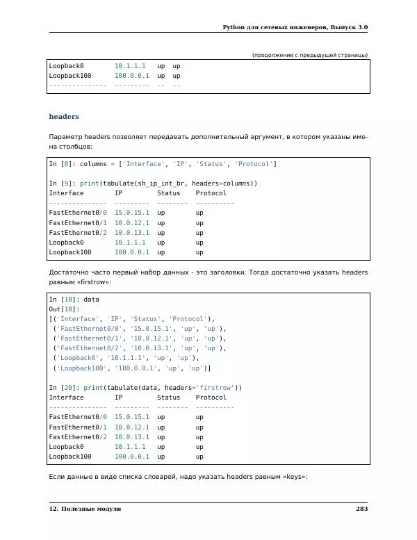  Автор неизвестен - Python для сетевых инженеров. Выпуск 3.0 - Страница № 293