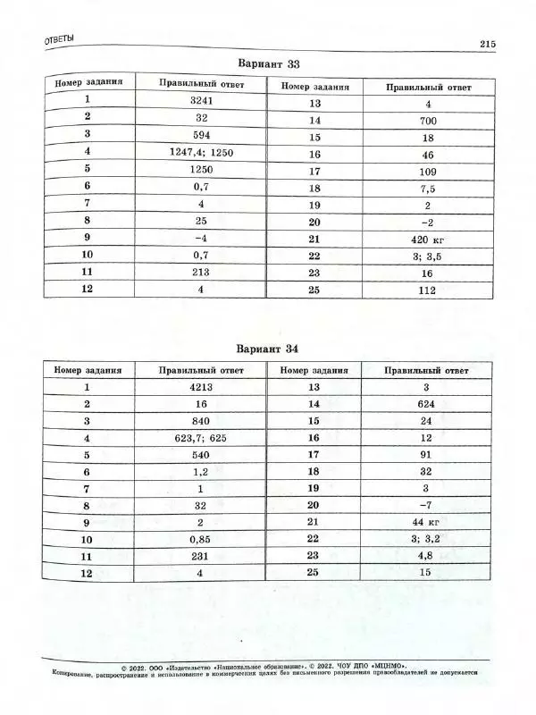 Иван Ященко - ОГЭ 2022. Математика. Типовые экзаменационные варианты. 36 вариантов - Страница № 217